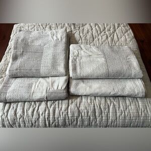 SOUTHERN LIVING SULLIVAN COTTON BEIGE KING COMFORTER 5 Pc SET.